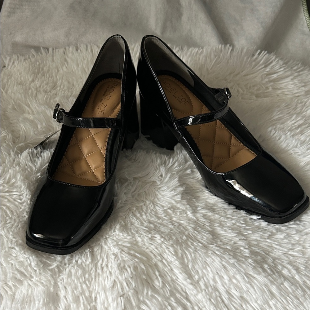 Rachel Zoe Black Patent Mary Jane Heels